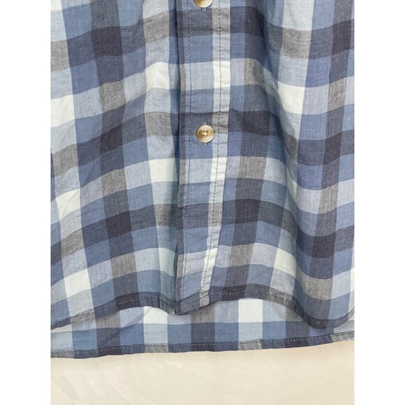 Lee mens button down shirt Large regular fit blue gray plaid short large READ - Picture 8 of 8